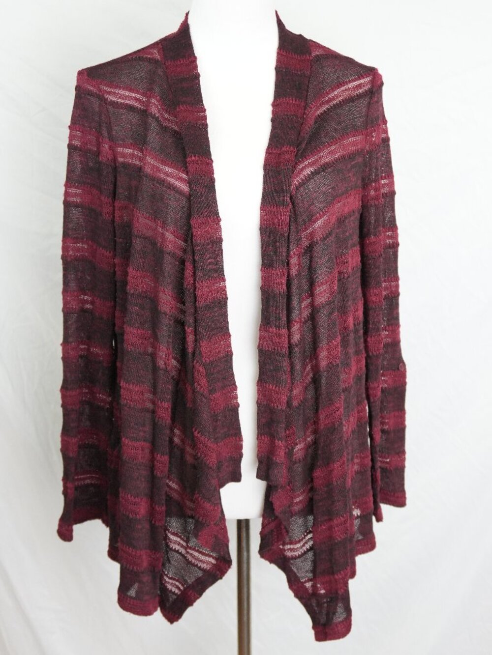 Roll-tab Sleeves Motherhood Maternity Womens Large Cardigan Sweater Open Front